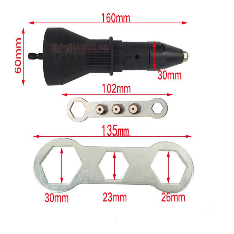 Đầu rút đinh tán bằng máy khoan - đầu chuyển máy khoan thành kìm rút đinh tán MF-11045