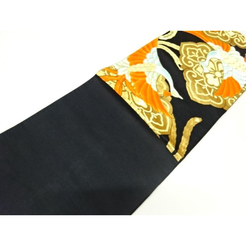 Trang phục truyền thống Nhật Bản/ Dây thắt lưng Fukuro Obi/Hoa hoa và phượng hoàng