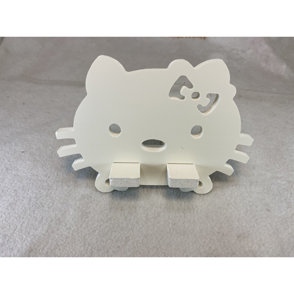 Kệ để điện thoại bằng gỗ CNC cao cấp hình mèo Kitty mới