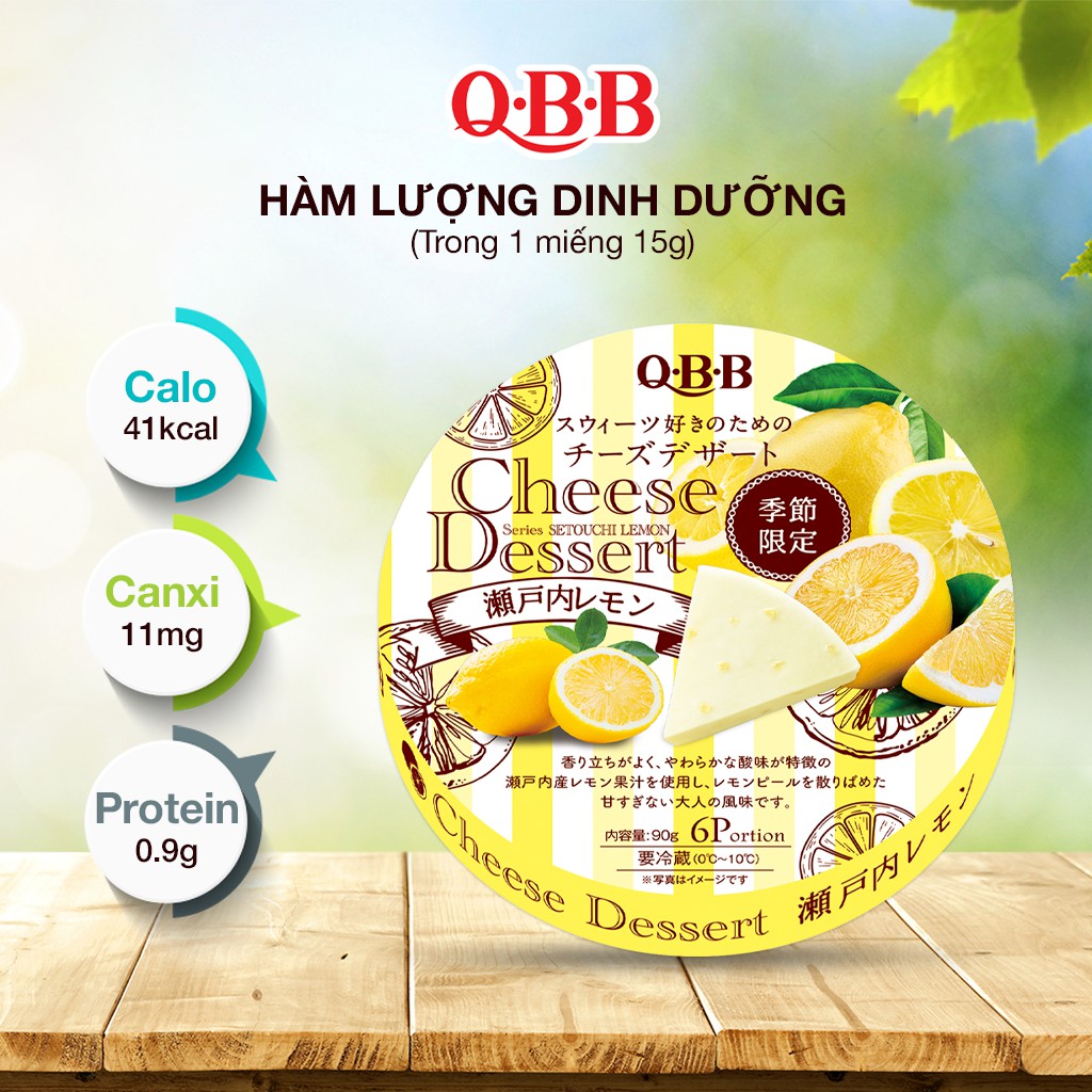 Phô Mai QBB Cho Bé Từ 18 Tháng Tuổi Vị Chanh Vàng Hộp 90g 6 Miếng 4903308030358