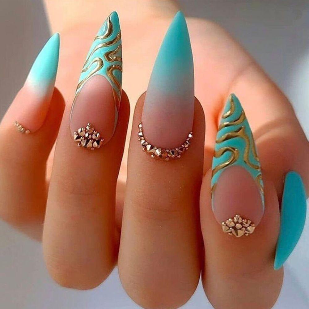BORAG Hộp 24 Móng Tay Giả Che Phủ Toàn Diện Họa Tiết Hoa Mận