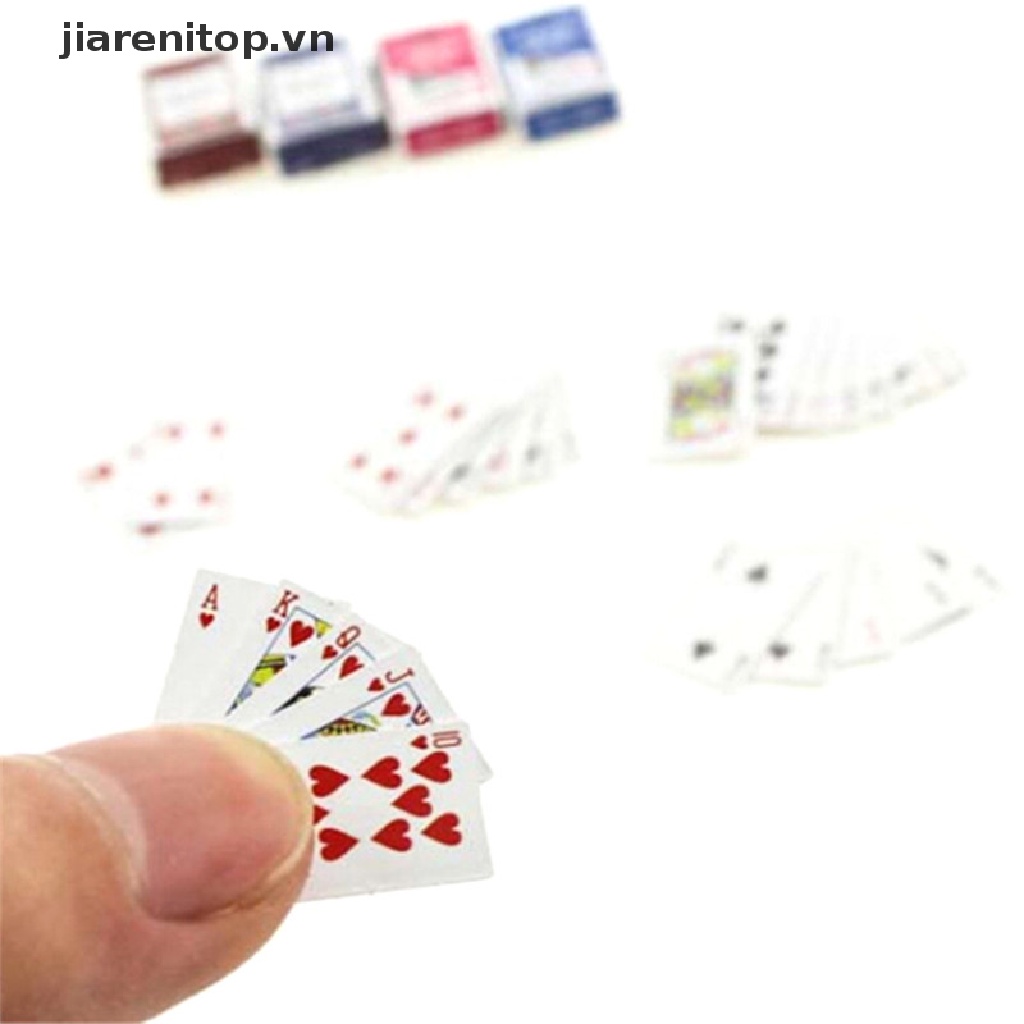 【jiarenitop】 1Set 1:6/1:12 Dollhouse Miniatures Accessories Playing Card Poker Home Bar Decor 【VN】