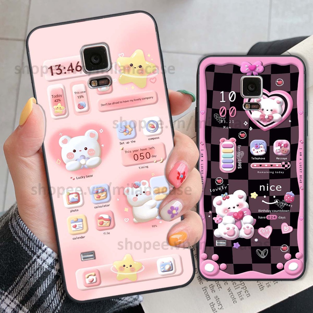 Ốp Samsung Note 4 / Note 5 hình đồng hồ icon gấu mèo cute cực dễ thương ngộ nghĩnh