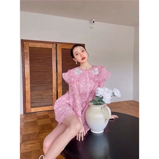 ORDER - Váy hoa cổ bèo cách điệu tiểu thư