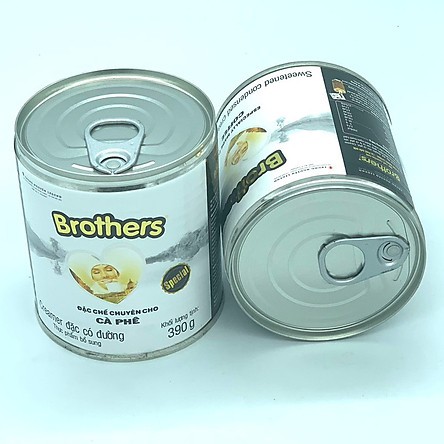 Sữa đặc có đường Brother Trung Nguyên, hộp 390gr có nắp giật tiện lợi, thơm ngon khó cưỡng.