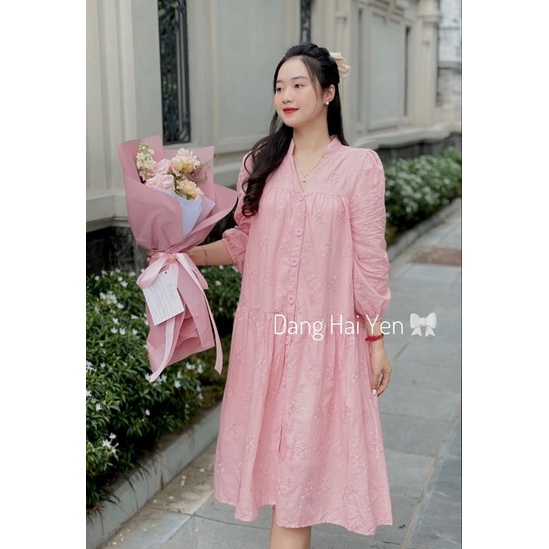 Váy Thiết Kế Pena Đũi Cao Cấp Thêu Hoa Tiểu Thư | BigBuy360 - bigbuy360.vn