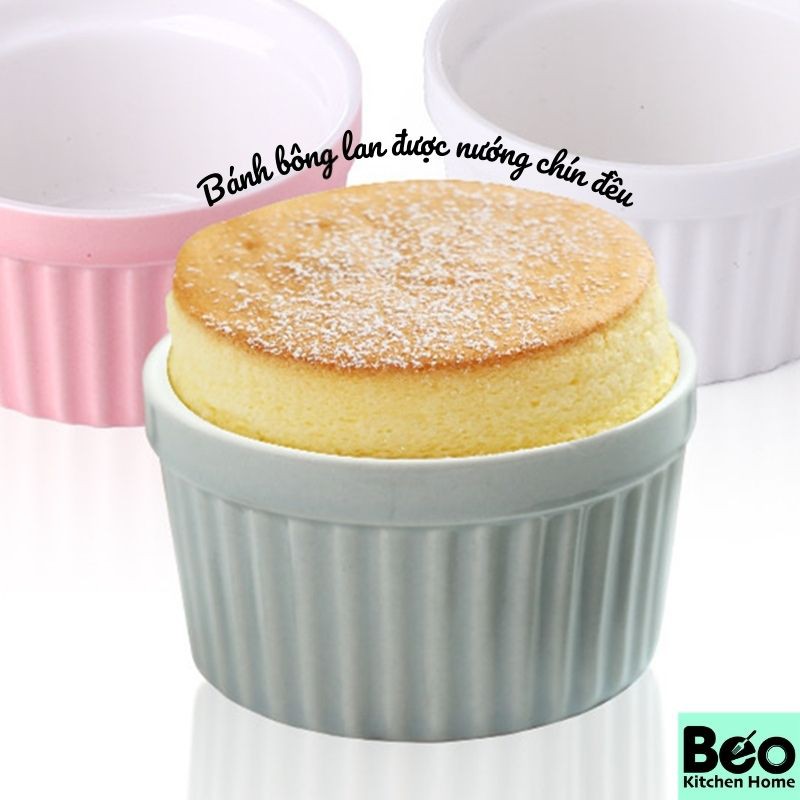 {COMBO 4chiếc} Khuôn bánh flan khuôn ramekin chén cốc hấp bằng sứ cao cấp an toàn làm pudding caramen nhiều màu