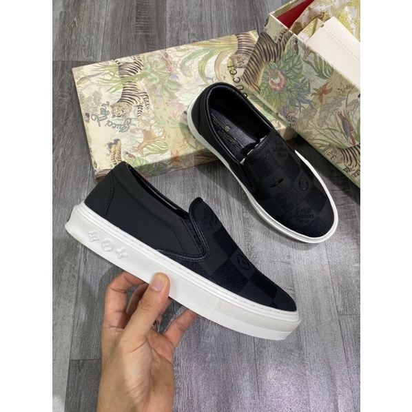 Giầy SLIPON LV NAM - Giày lười LV nam hoạ tiết chìm - Giầy lười LV da dành cho nam mẫu mới 2021
