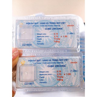 Đá đính răng kim cương nhân tạo vỉ 5 viên đồng giá 80k