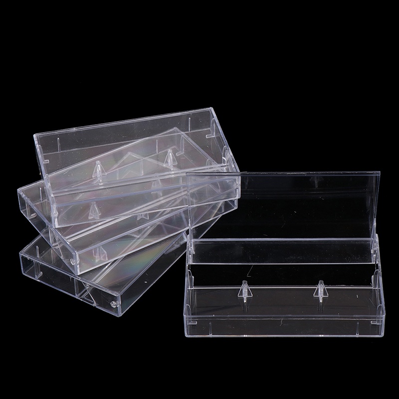 Set 10 hộp đựng băng cassette trong suốt chống bụi tiện lợi