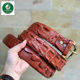 Thắt lưng da cá sấu đầu kim loại 1 size 4cm cá sấu gò vấp
