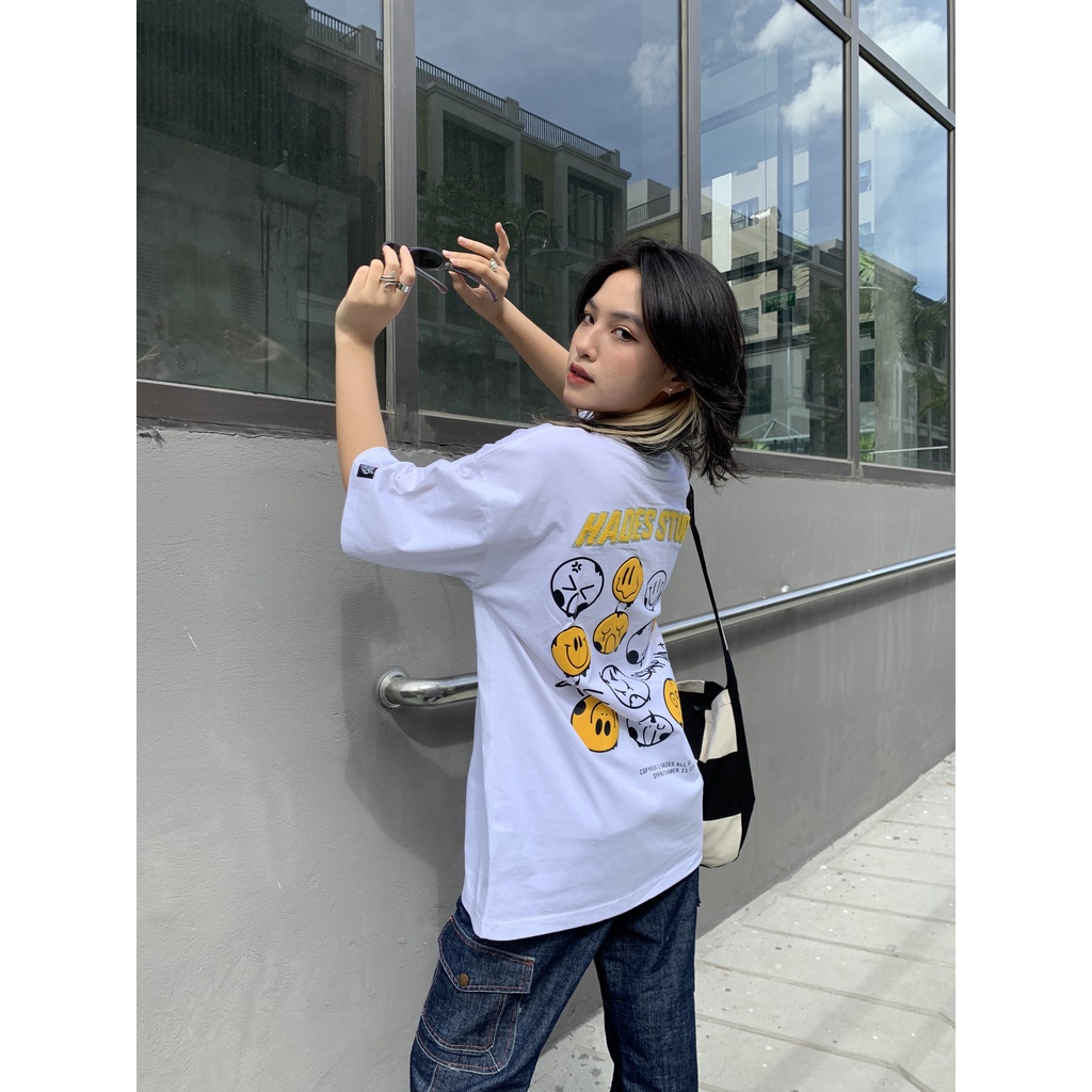 Áo Thun Tay Lỡ Unisex EMOJI 100% Cotton - HADES Brand Chính Hãng | BigBuy360 - bigbuy360.vn