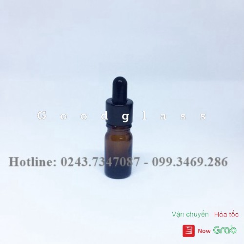 Bộ 10 chai thủy tinh nâu 5Ml đựng tinh dầu bóp giọt