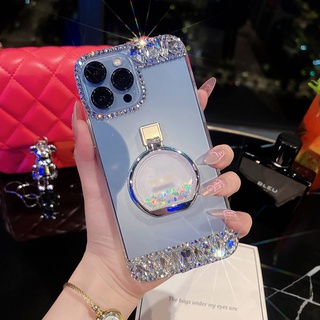 Dành Cho iPhone 16 Lấp Lánh Kim Cương Nước Hoa Chai Đựng Ốp Lưng Apple 15 14 13 12 11 Pro Max 7 8 14 Plus X XS Max XR Sang Trọng Kim Cương Giả Trong Suốt Bảo Vệ Camera Chân Đế Kim Loại