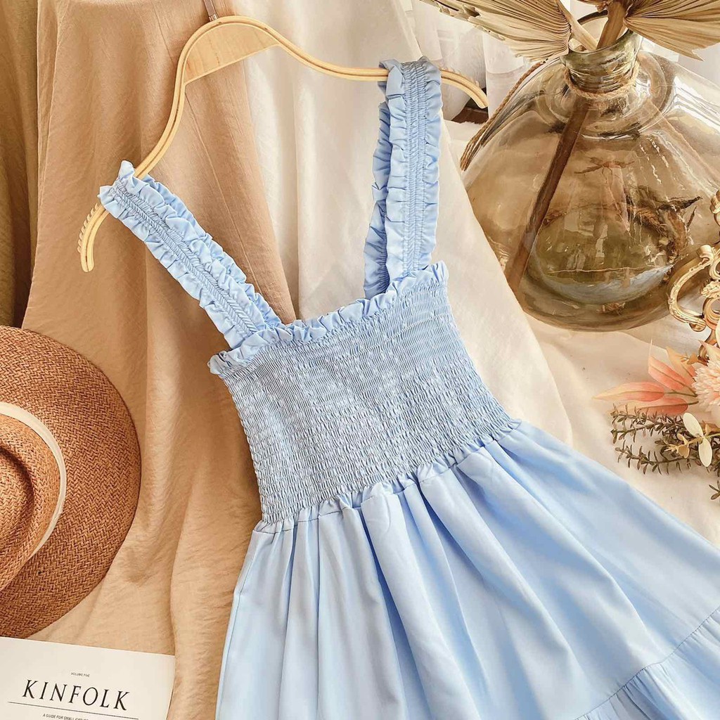 Đầm xòe nữ, đầm nữ màu trắng chất vải đẹp, hàng bán shop, phom váy trẻ trung, dưới 52kg | BigBuy360 - bigbuy360.vn