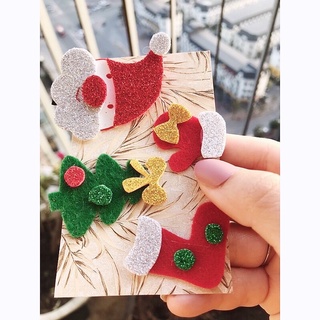 Set 4 kẹp Noel handmade cho bé