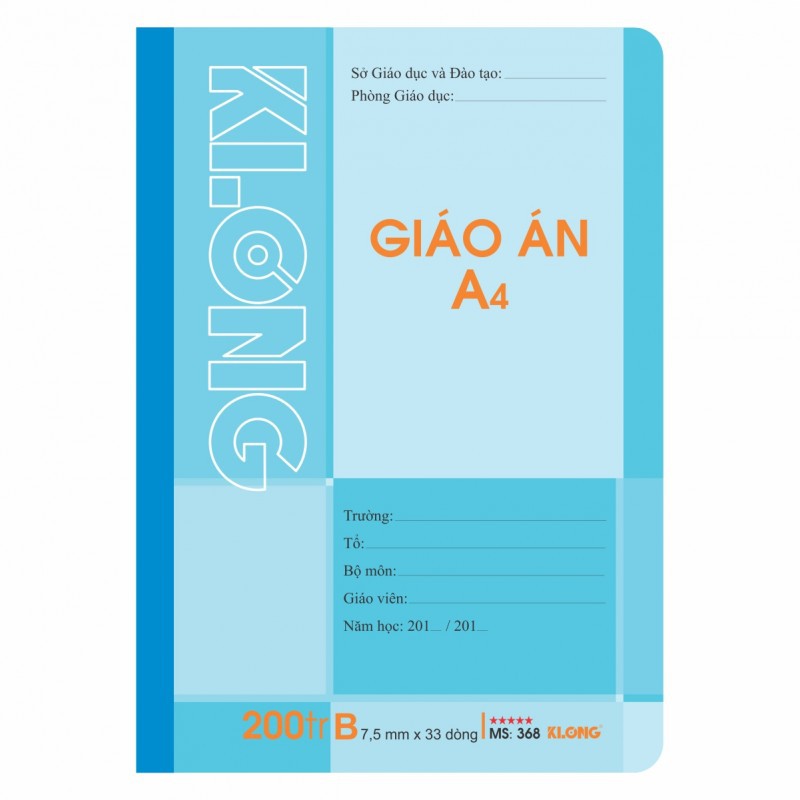 Sổ Giáo án KLONG A4 200 Trang; MS: 368