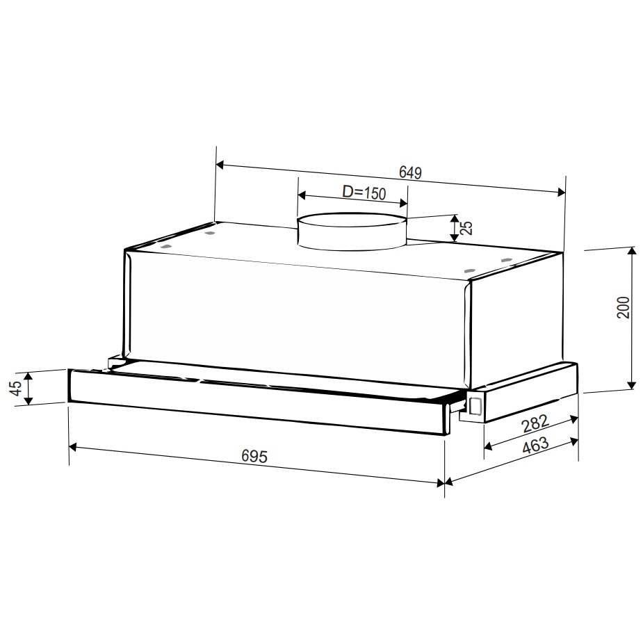 Máy hút mùi BAUER BC 7002I / Hút mùi âm tủ 70 Bauer BC-7002i Hút siêu mạnh, Bảo Hành 2 Năm