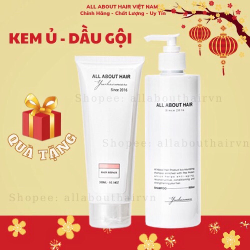 DẦU GỘI + KEM Ủ All About Hair dưỡng tóc chắc khoẻ, mềm mượt, vào nếp tóc. | TẶNG QUÀ