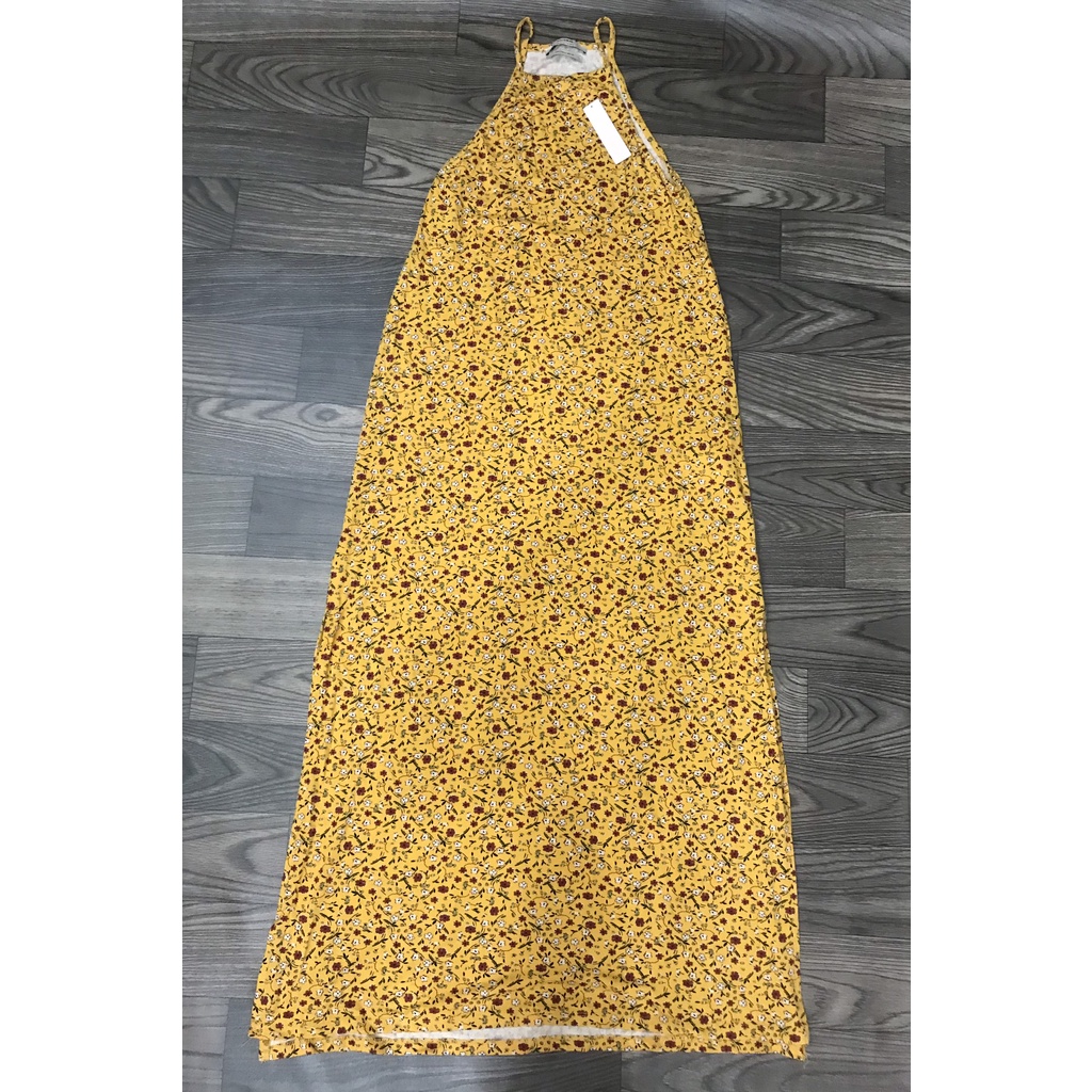Váy zara vnxk màu vàng hoạ tiết mini Zara xuất