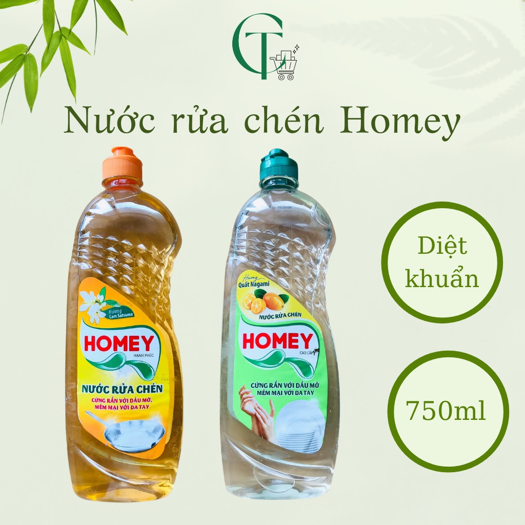 Nước rửa chén bát cao cấp Homey chai 750g