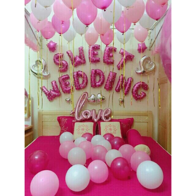 Sét trang trí phòng cưới y hình (hồng, trắng)
