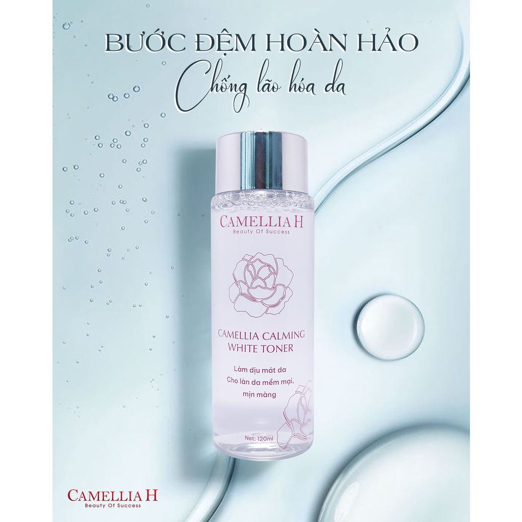 Nước hoa hồng CamelliaH Calming White Toner, làm dịu và cân bằng độ ẩm cho da - lành tính 120ml