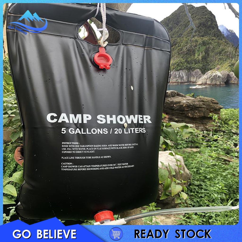 Túi Tắm Năng Lượng Mặt Trời Gấp Được 20L Dùng Cho Cắm Trại Leo Núi Du Lịch