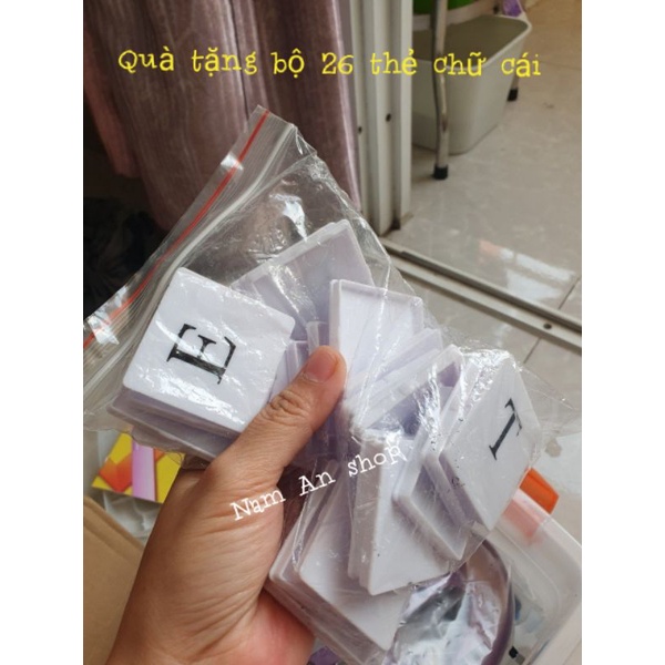 Đồ chơi xếp hình lắp ghép nam châm, 94 chi tiết, tặng 26 thẻ, size lớn. MAGNETIC.w