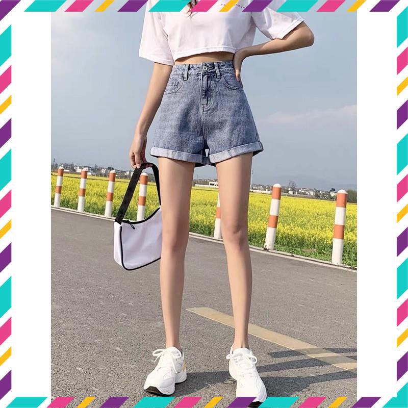 Quần sooc bò jean nữ quần shorts bò jean nữ cạp cao hot 2021