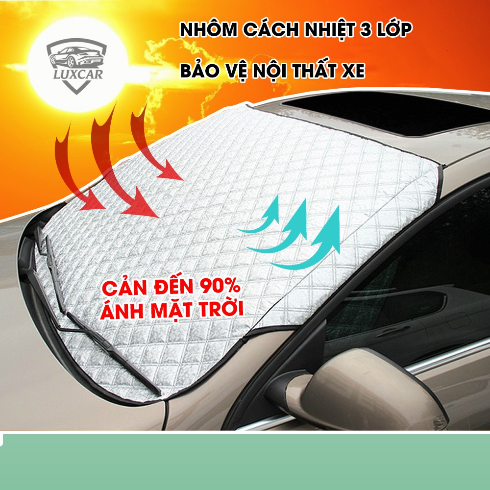 Bạt Che Nắng Kính Lái Ô TÔ 3 Lớp LUXCAR, Siêu Cách Nhiệt Giảm Nắng Nóng, Bảo Vệ Nội Thất Hiệu Quả