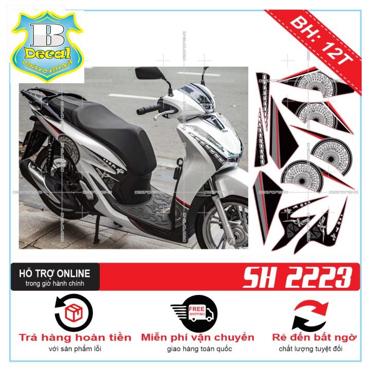 ( Quí khách vui lòng mang ra tiệm cho thợ dán ) Tem TRỐNG ĐỒNG SH 2020 DÁN XE TRẮNG [Bi Decal]