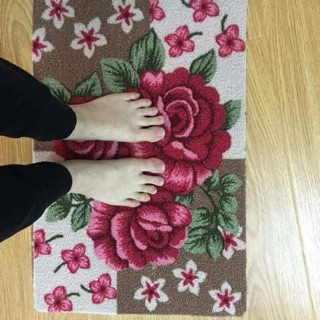 Thảm lau chân hoạ tiết hoa hồng