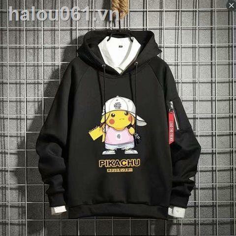 Áo Hoodie Nam In Hình Pikachu Thời Trang Thu Đông 2020