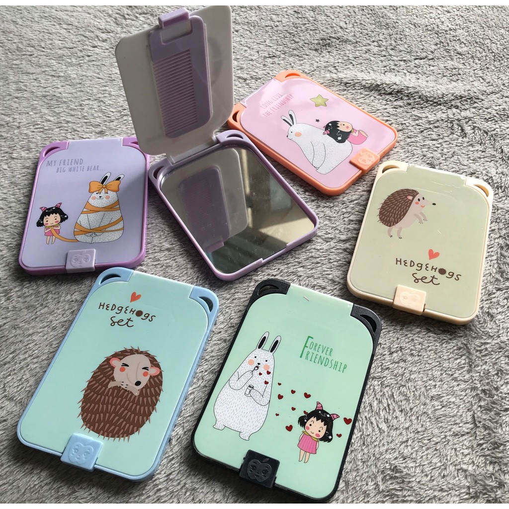 Bộ Gương Lược Cầm Tay Mini Dễ Thương Nhiều Mẫu Đa Dạng