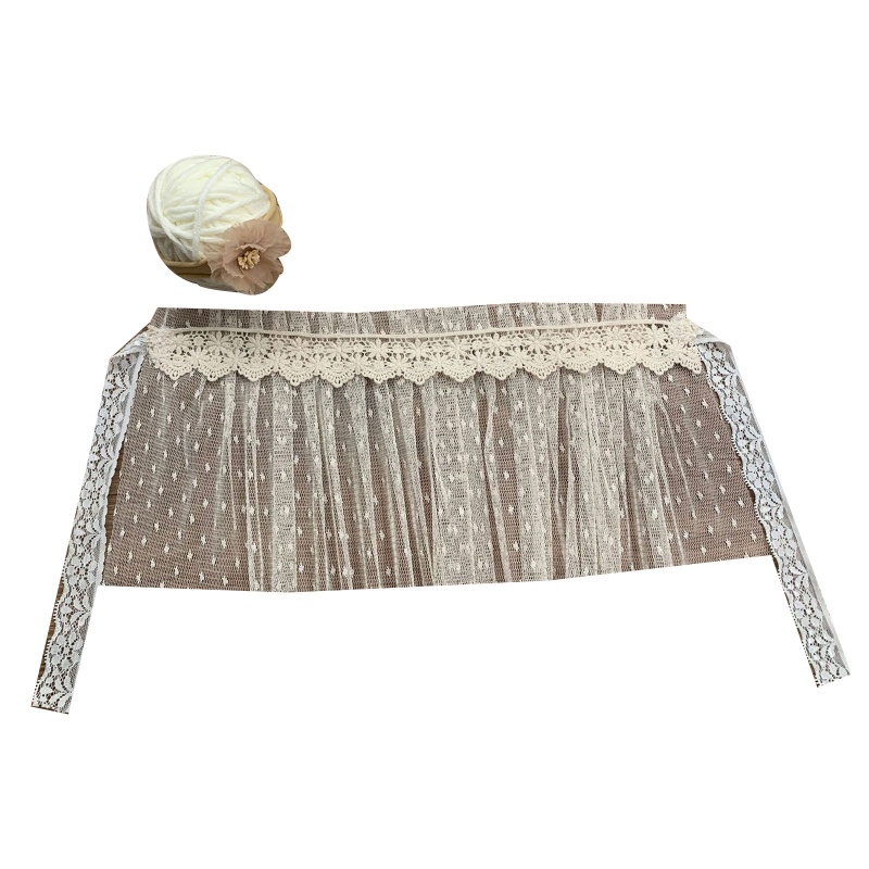 Bộ Áo Liền Quần Phối Ren Hoa + Chân Váy Tutu + Băng Đô Xinh Xắn Cho Bé Chụp Ảnh