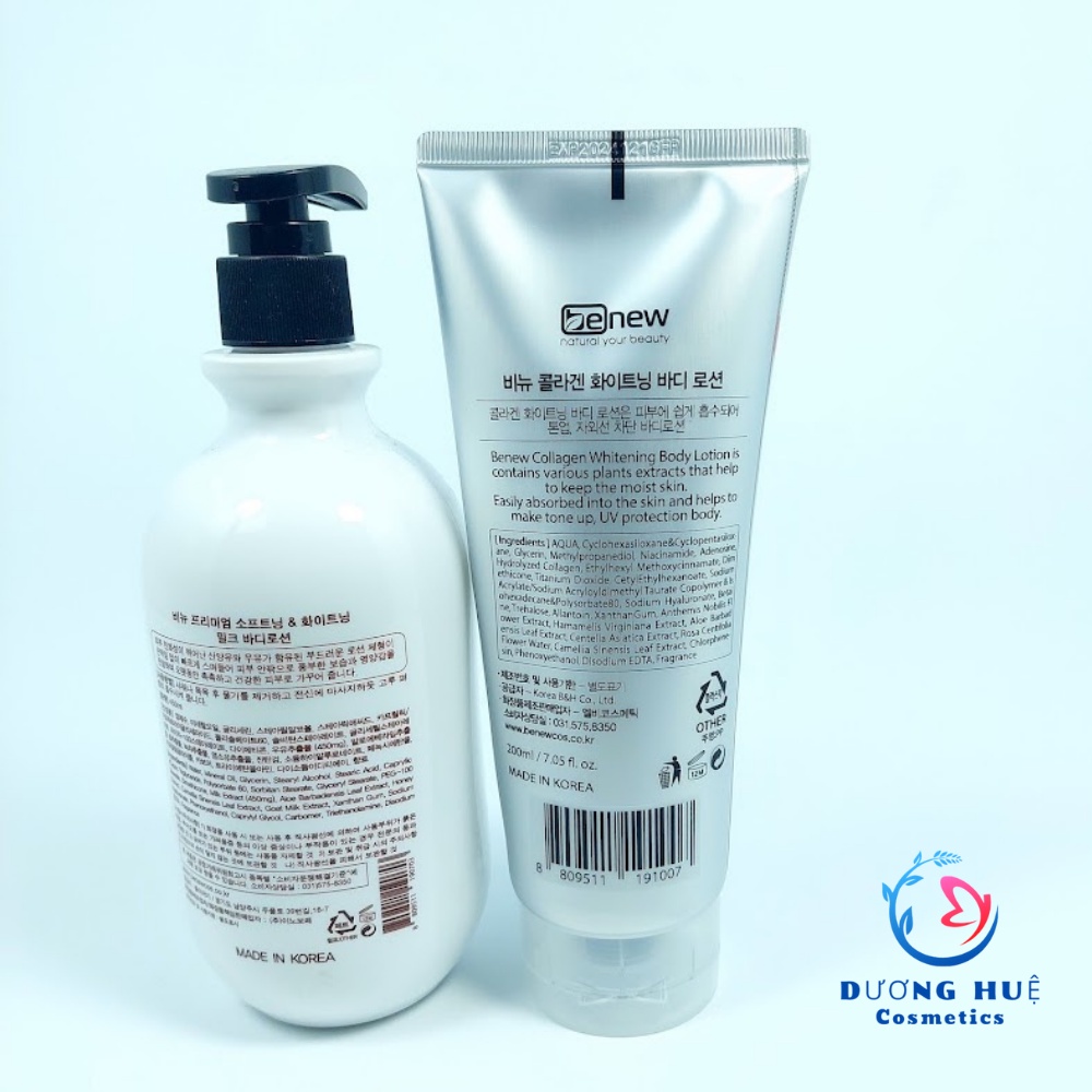 Dưỡng Thể Trắng Da Nâng Tone Tức Thì Benew Collagen Whitening Body Lotion 200ml ( Chính hãng)