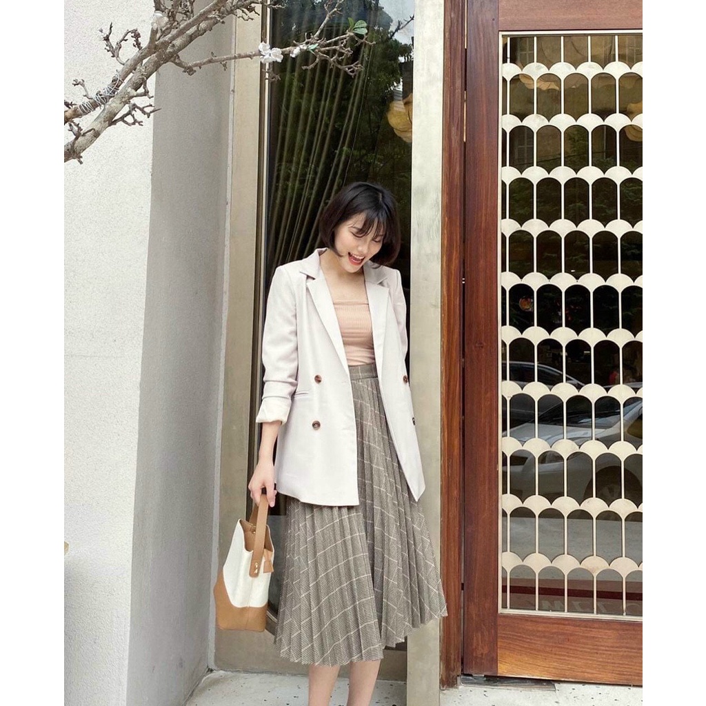 Áo vest nữ blazer công sở Hàn Quốc dáng dài trẻ trung giá rẻ thời trang thiết kế Kcorner AV24 | BigBuy360 - bigbuy360.vn