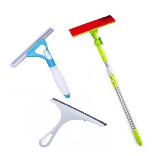 Mua 1 được 3: Cây lau kính cán dài, cây lau kính có bình xịt và cây gạt nước đa năng