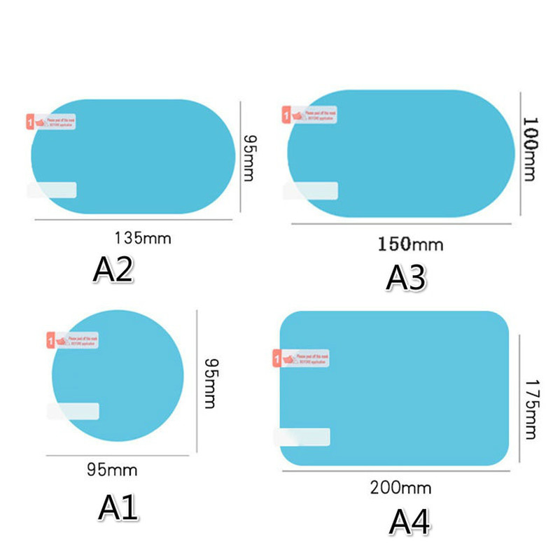 Set 2 Miếng Dán Cửa Sổ Xe Hơi Chống Sương Mù Chống Nước Mưa Tiện Dụng