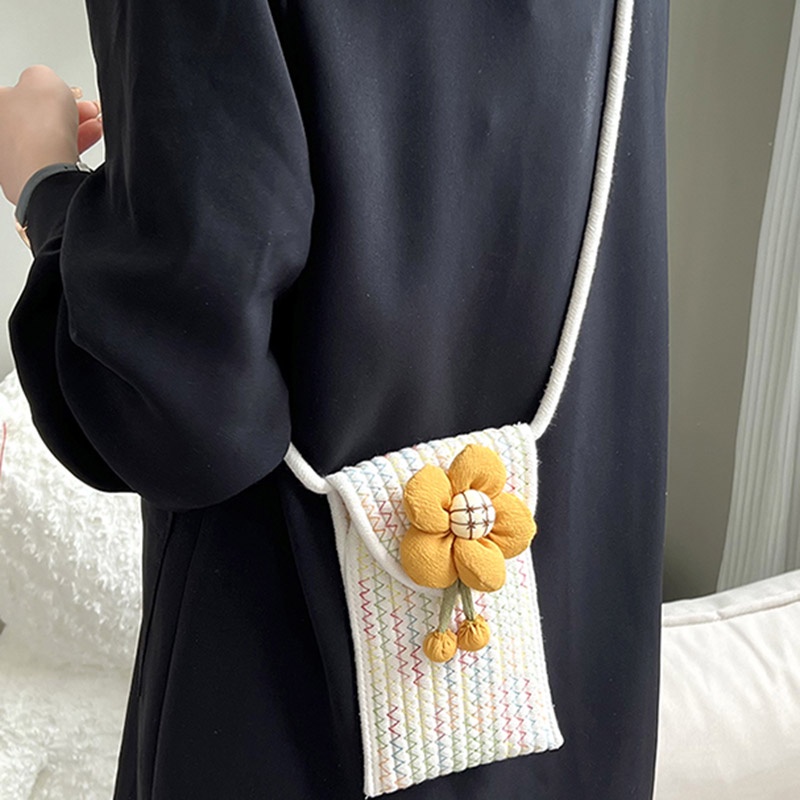 IELGY Túi Đựng Điện Thoại Di Động Bằng Vải Lanh cotton Dệt Thời Trang Cho Nữ