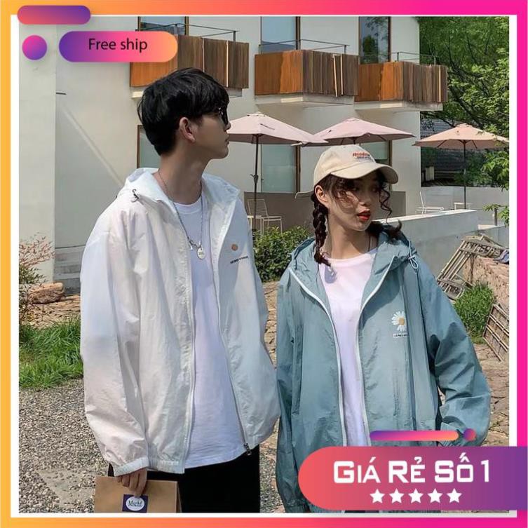[ÁO KHOÁC NỮ,NAM] Áo Khoác Dù 2 Lớp Hình Bông Cúc Free Size 65kg AK27 | BigBuy360 - bigbuy360.vn