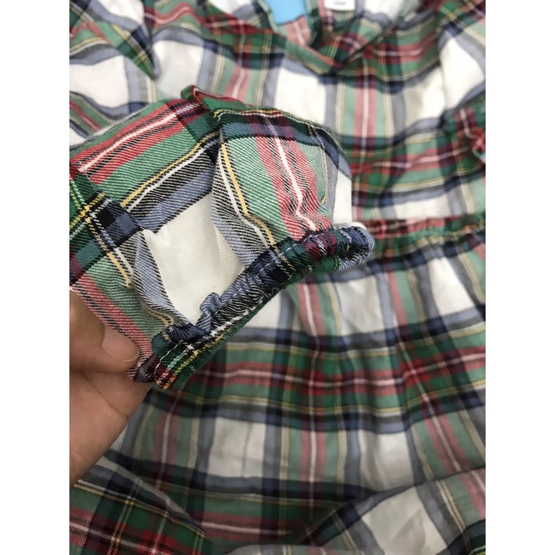 Đầm Bé Gái Caro Tay Dài OLD NAVY