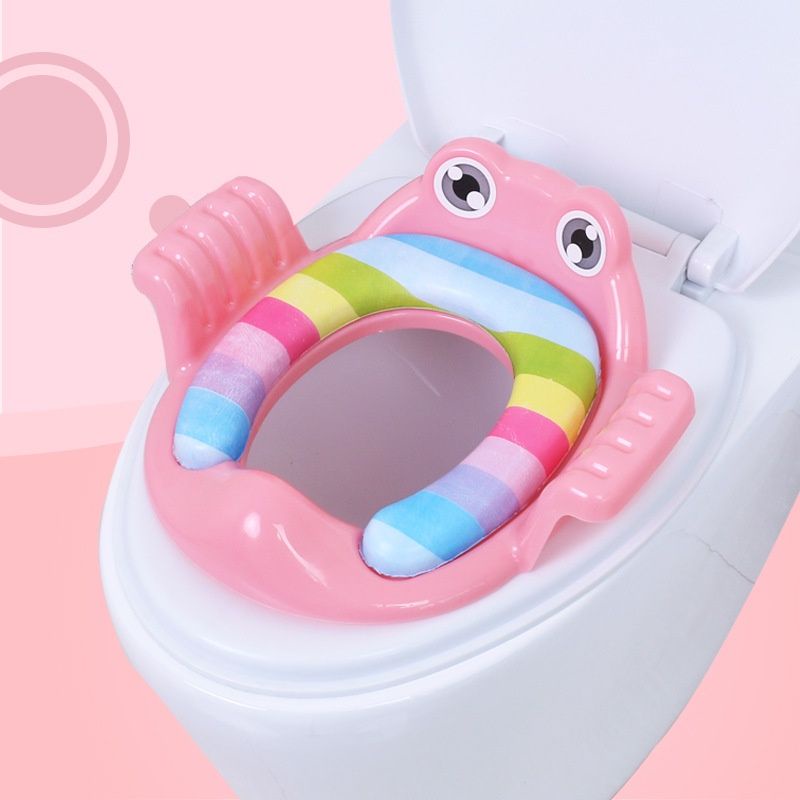 Bệ ngồi thu nhỏ bồn vệ sinh cho bé có tay vịn, bệt ngồi thu nhỏ bồn cầu cho bé