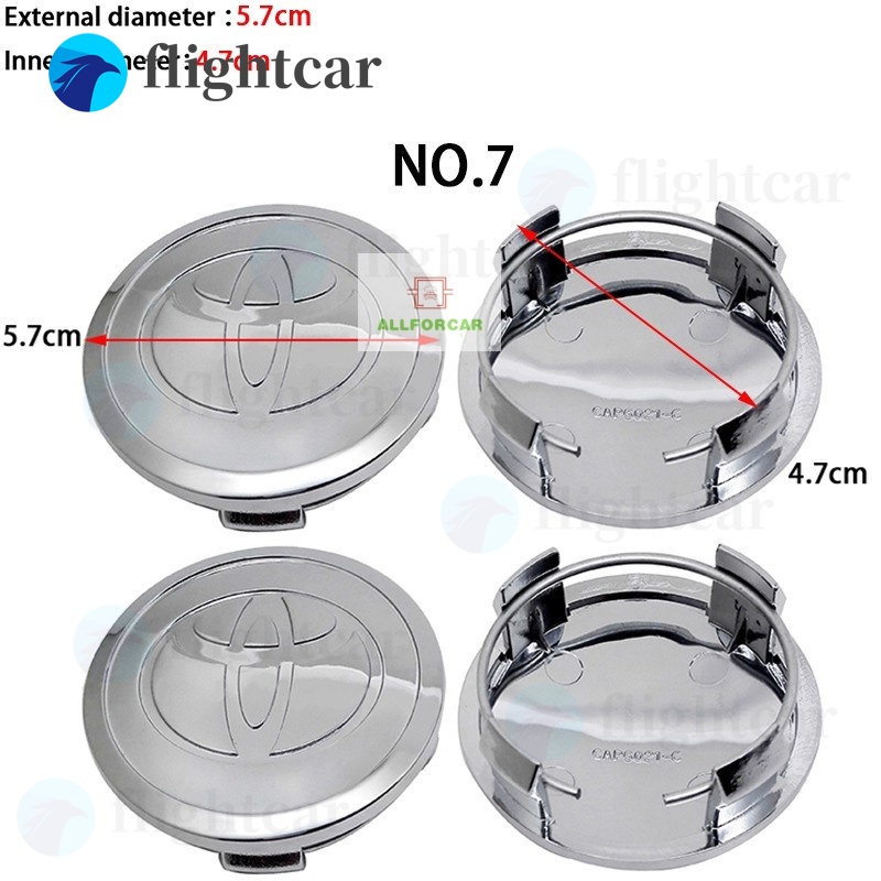 Set 4 Nắp Đậy Trục Bánh Xe 57mm 58mm 62mm 63mm Cho Toyota Avanza Innova Revo Estimate Corolla Camry Yaris Altis Vios