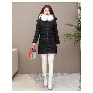 (XẢ GIÁ GỐC) Áo khoác phao nữ dáng dài mũ lông