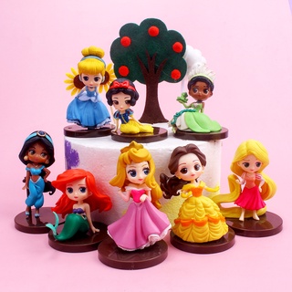 Mô Hình 08 Nhân Vật Các Nàng Công Chúa Disney Có Giá Đỡ -Cao 6-8cm