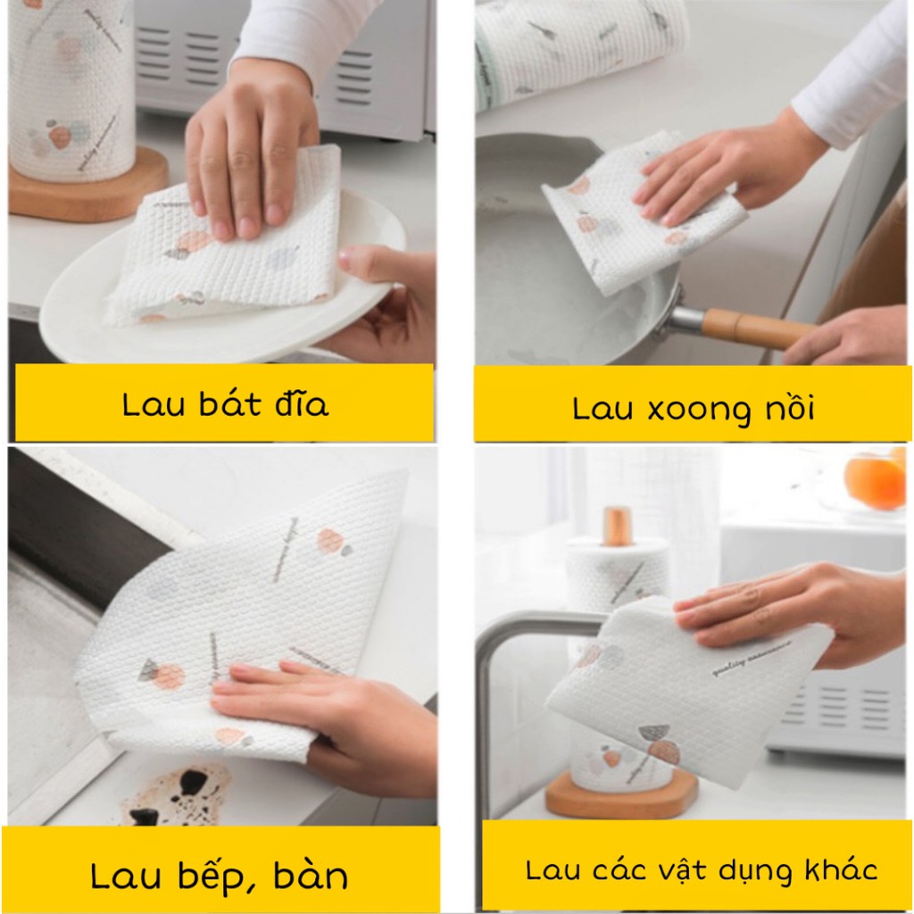 Cuộn khăn/giấy lau bếp đa năng vải không dệt tái sử dụng