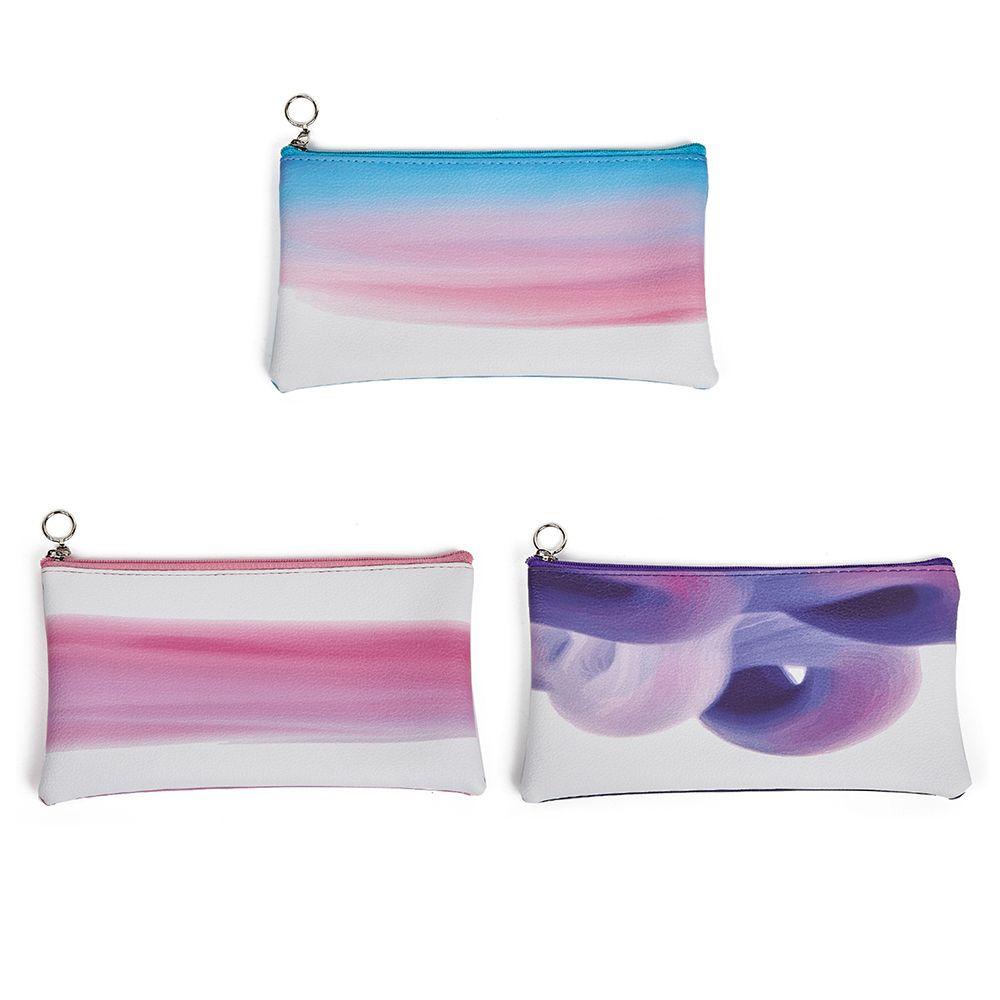 EBINLANDS Túi Đựng Mỹ Phẩm Màu Sắc Gradient Có Khóa Kéo Tiện Dụng Mang Đi Du Lịch