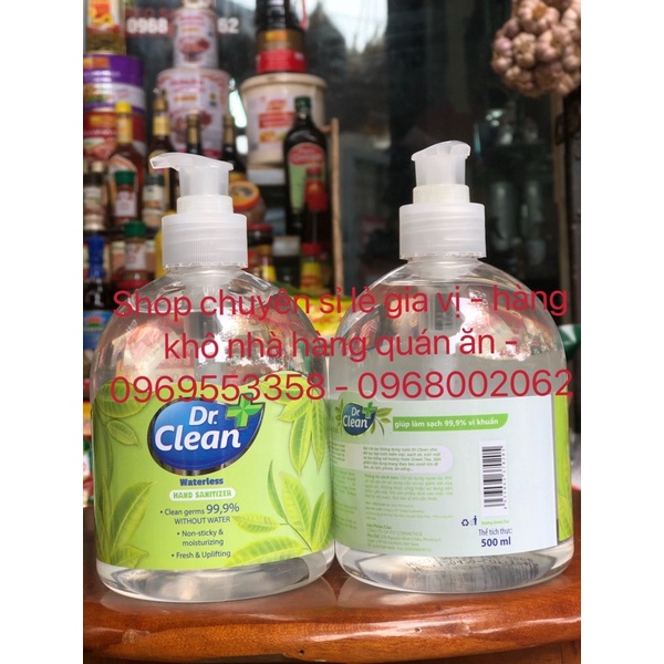Nước rửa tay khô sạch khuẩn Dr Clean chai 500ml